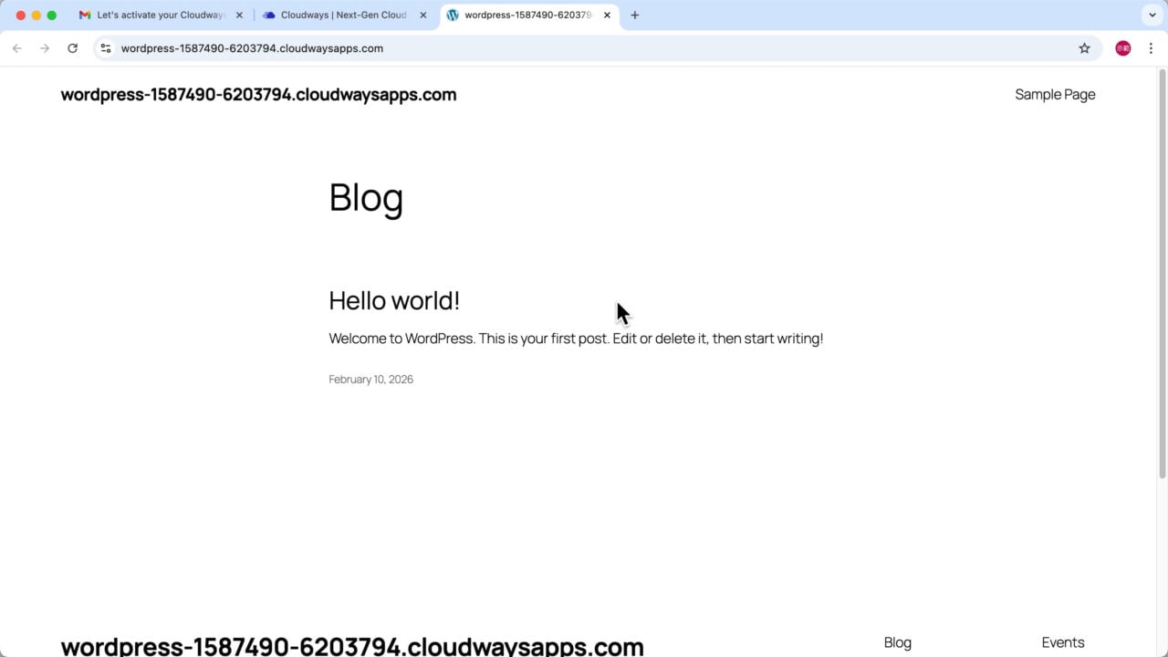 Cloudways 初始網站2026