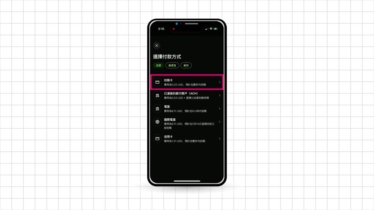 Wise 入金付款方式 金融卡