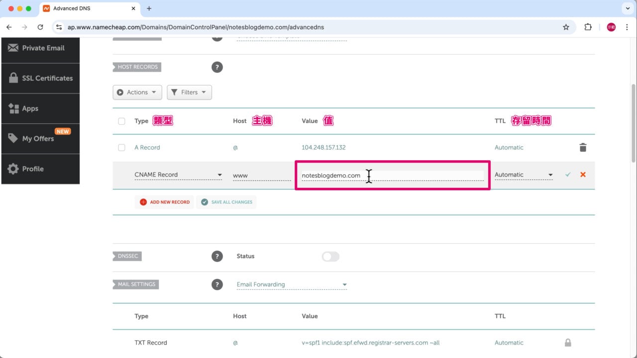 值主域名裸域名