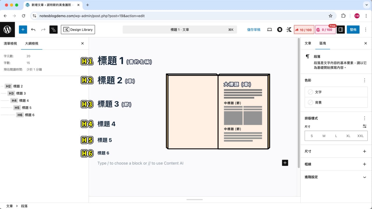 標題標籤書名章節