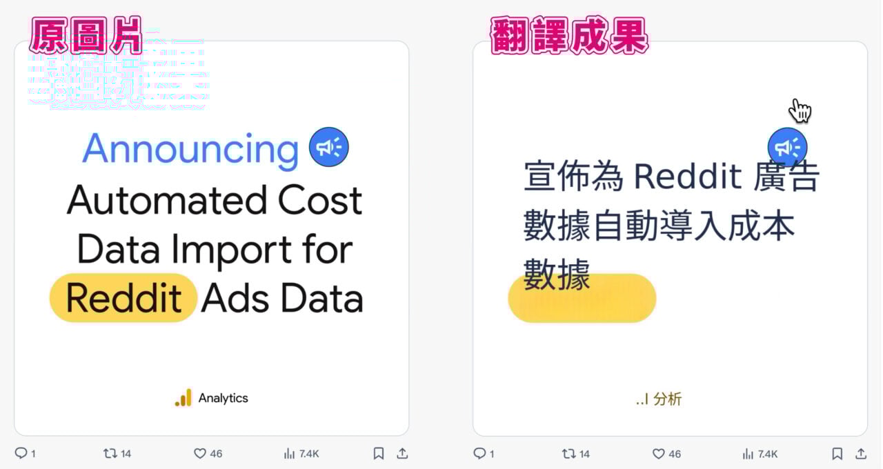 滑鼠指標滑過圖片翻譯