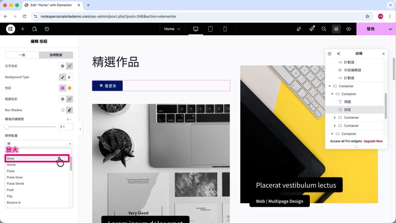 精選作品 按鈕陰影懸停動畫