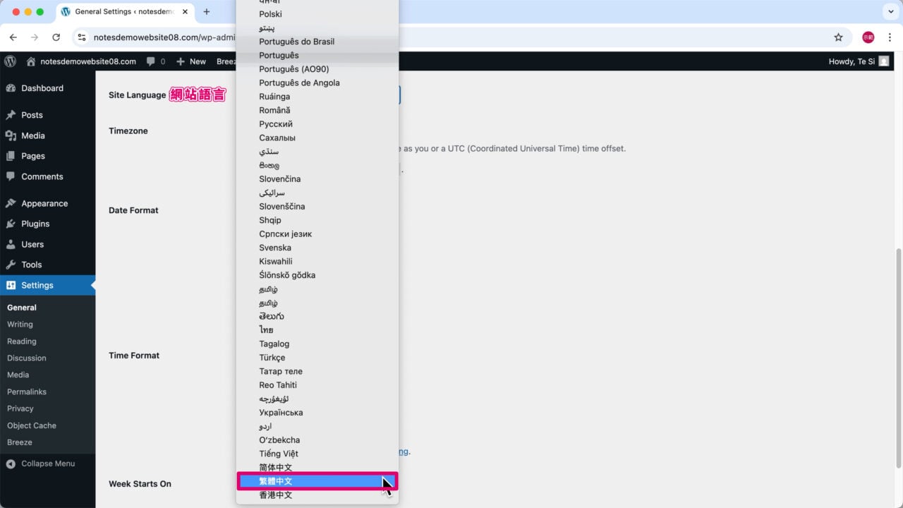 網站語言繁體中文 v3